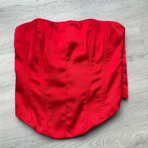 NIA Red Satin Corset Top